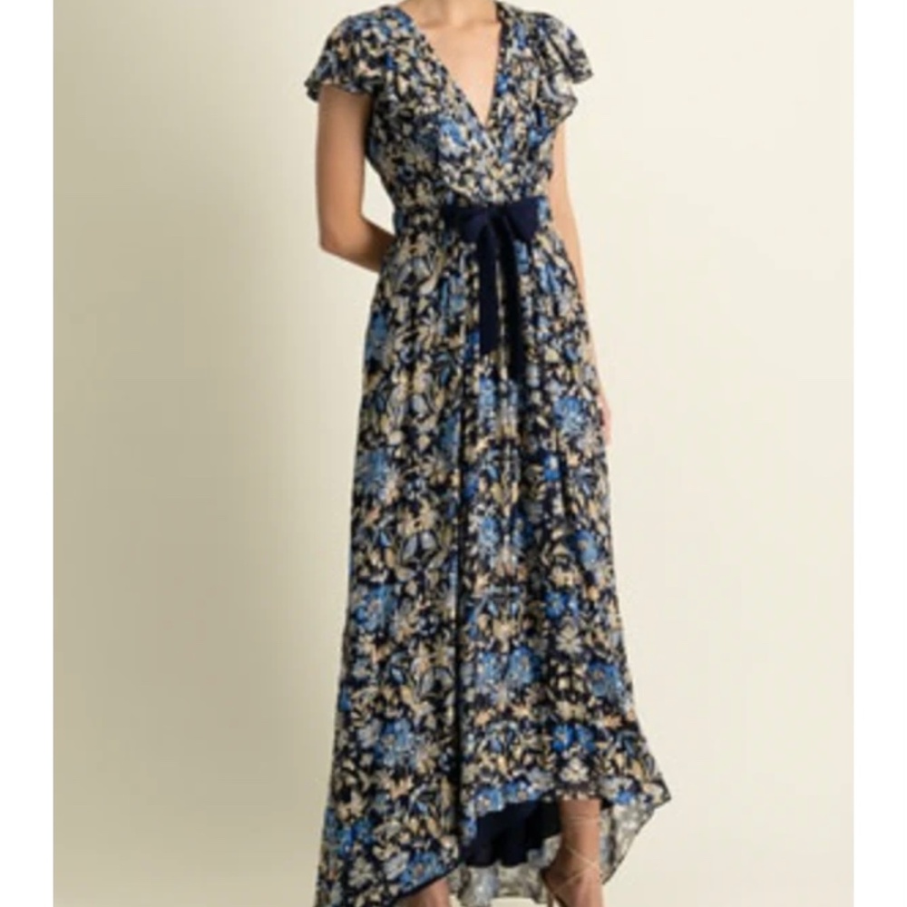 Monique Lhuillier - Short Long Sleeve Gown - Blue Bell Garden